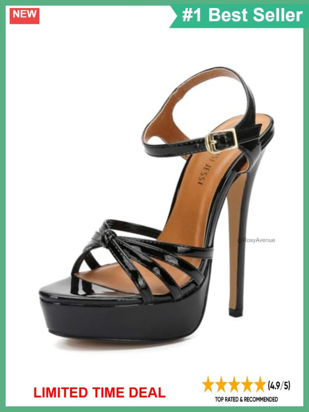 Unisex Flatform Stiletto High Heel Slingback Sandals Peep Toe Glitter